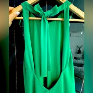 Zara backless Tie emerald green A line dress size XS